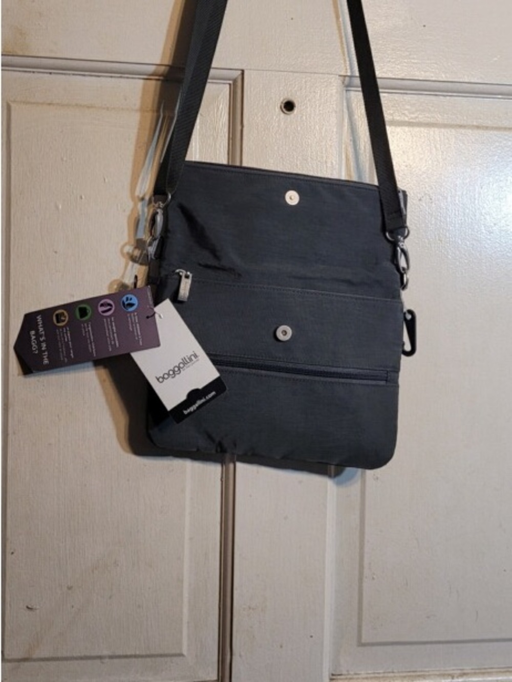 Baggallini Charcoal Gray Convertible Crossbody Messenger - Picture 3 of 3